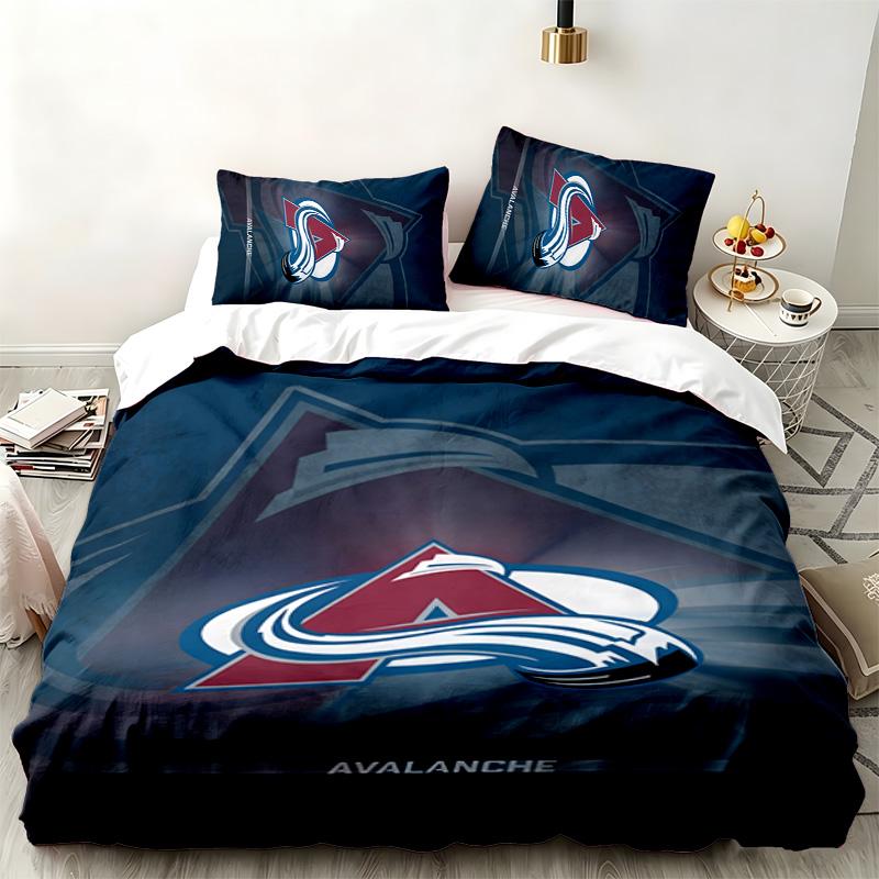 Colorado Avalanche 3pc set Perfect for bedroom use Comfortable bedding set includes a duvet cover and two pillowcases Ideal birthday or Christmas gift