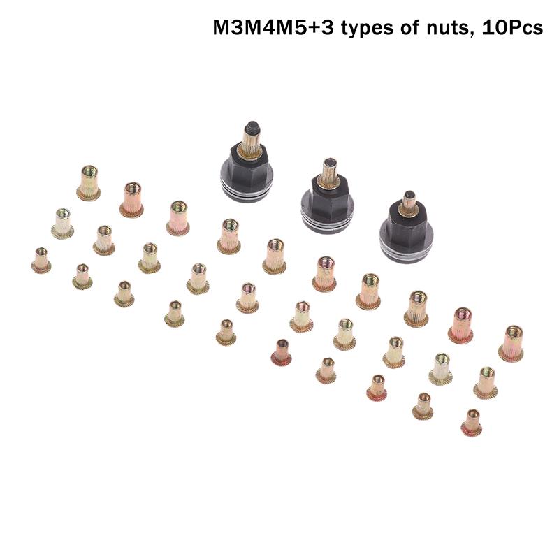 Набор ручного инструмента для заклепочных гаек 10 шт., ручной заклепочник с насадками для гаек M3-12 для самостоятельного ремонта и установки, простой в использовании аксессуар
