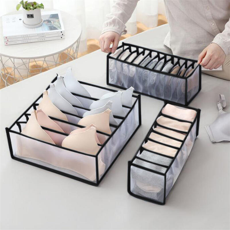 Многоячеечный складной органайзер для нижнего белья, носков, трусиков, выдвижного типа, сумка, экономящая место, складной органайзер для одежды в шкаф, коробка для хранения