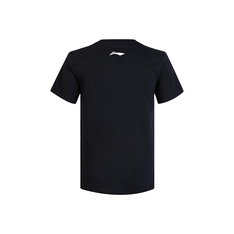 Li-Ning Быстросохнущий удобный свитер с коротким рукавом, футболка унисекс, топы, черный цвет AHSUG69-1