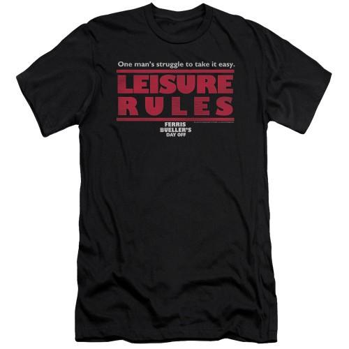 Ferris Bueller's Day Off Leisure Rules Adult T-Shirt Black Unisex T-Shirt