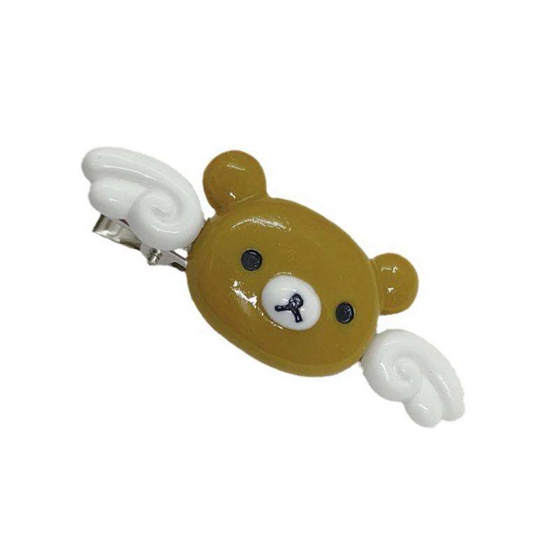 Kawaii Rilakkuma Angel Hair Clip Cartoon Крылатый Медвежонок Челка Боковая Заколка Для Девочек Заколки Для Волос Аксессуары Для Волос Подарок