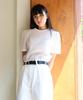 PAUL&ALICE Half Sleeve Sheer Blouse / White