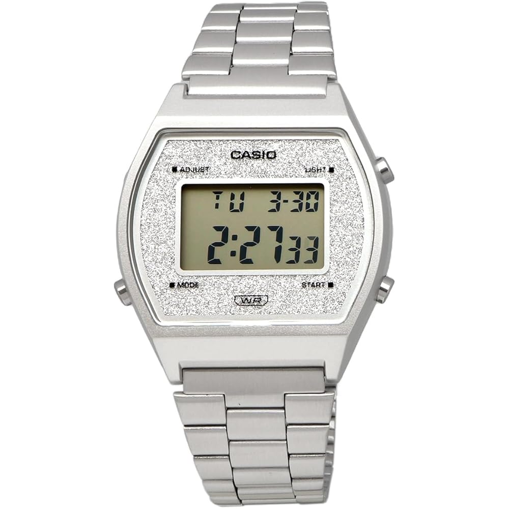 Casio Винтажная серия B640WDG-7 Унисекс Цифровые часы Серебристый Циферблат с блестками