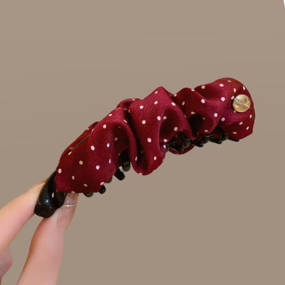 Korean-style Hair Clip Dot Pleated Ponytail Clip New Banana Clip Adds Volume To Hair