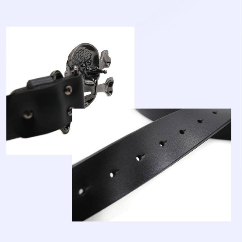Ремни с пряжкой в виде черепа Женский поясной ремень Пряжка со стразами Ремни в стиле вестерн Ковбойский Y2k Девушки Модный ремень для джинсов