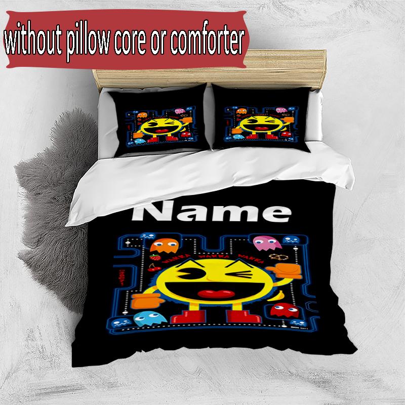 3pcs Duvet Cover Set (1*Duvet Cover + 2*Pillowcase, Without Core), Custom Name PAC Pattern Bedding Set, Home Bedroom Decor Gift