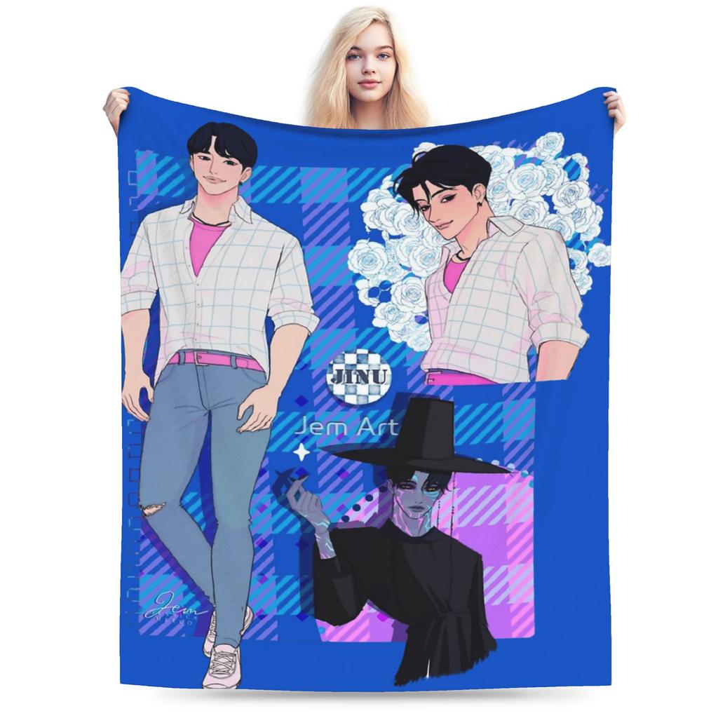 Джину Хант рикс Саджа Мальчики K-Pop Охотники на демонов Плед Осень Мягкий плед для Девочки Гостиная Печатное покрывало Покрывало для дивана-кровати