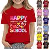 Kids Fashion Casual Short Sleeve 100 Day School Anniversary Printed Round Neck T-Shirt Top