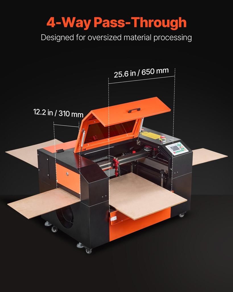 50W CO2 Laser Engraver, 500 x 300 mm, CO2 Laser Engraver Cutter Machine with 4 Way Pass Air Assist, Engraving Cutting Machine, Compatible with