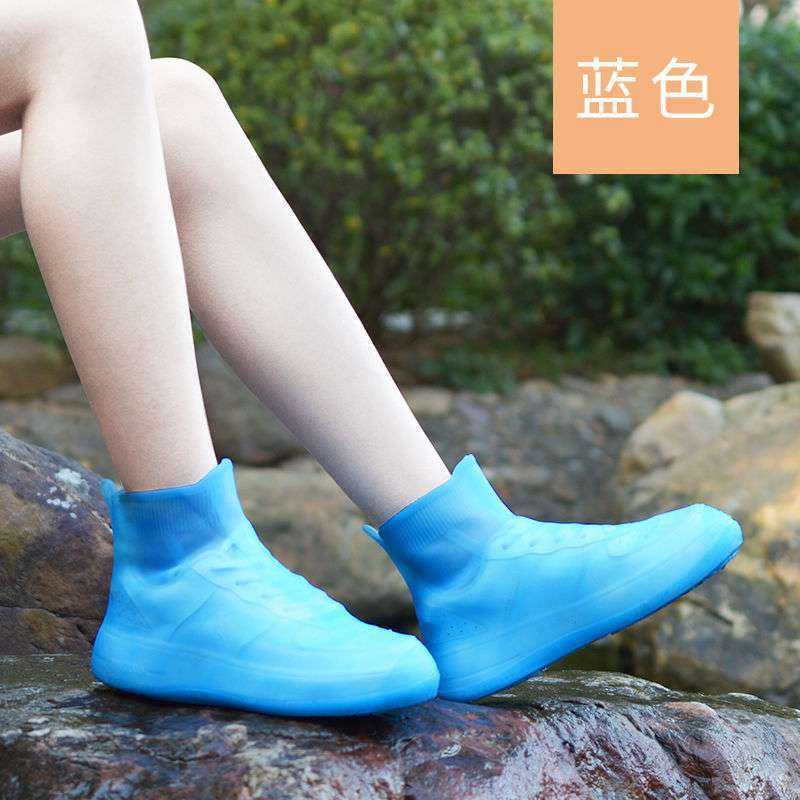 Waterproof Rain Shoe Cover Heightened and Thickened Portable Adult Wear-resistant Water Shoes Outdoor Student High Tube Foot Cover Non-slip Boots
