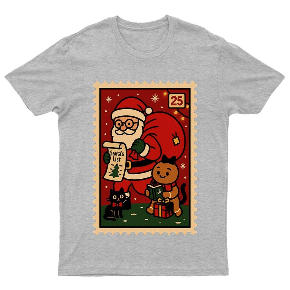 Santas List Christmas Vintage TShirt Unisex Gift Retro Seasonal Funny Xmas