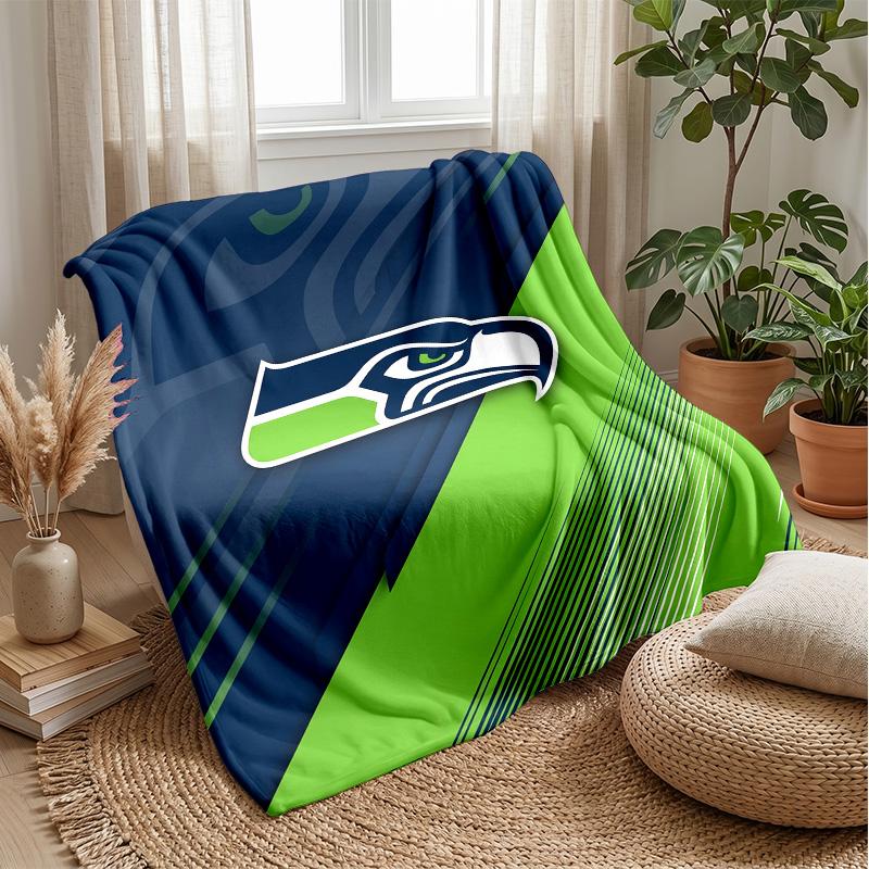 Seattle Seahawks Flannel Fleece Blanket Cozy Warm Throw Blanket For Couch Bed Travel All Season Use