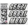 STIFFIE Techtron Silver/Black 3" Boat & PWC Регистрационные наклейки • Наклейки с цифрами и буквами