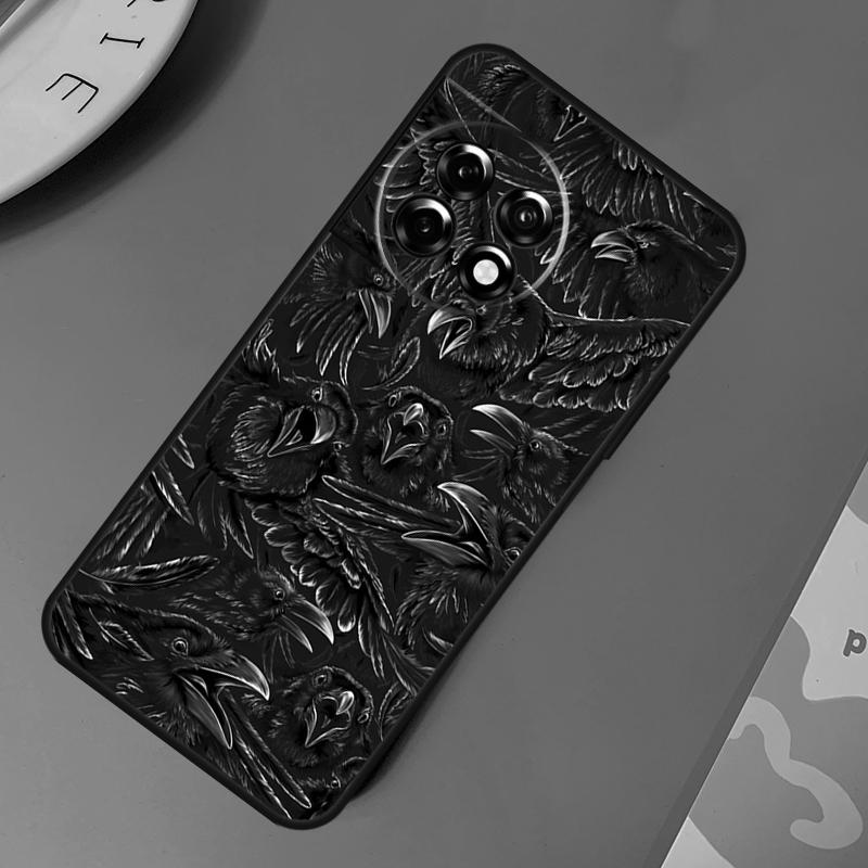 Raven Crow Skull pattern Case For OnePlus Nord CE 2 Lite 3 2T N30 N20 N10 OnePlus 11 12 10T 12R 10R 8 9 10 Pro Cover