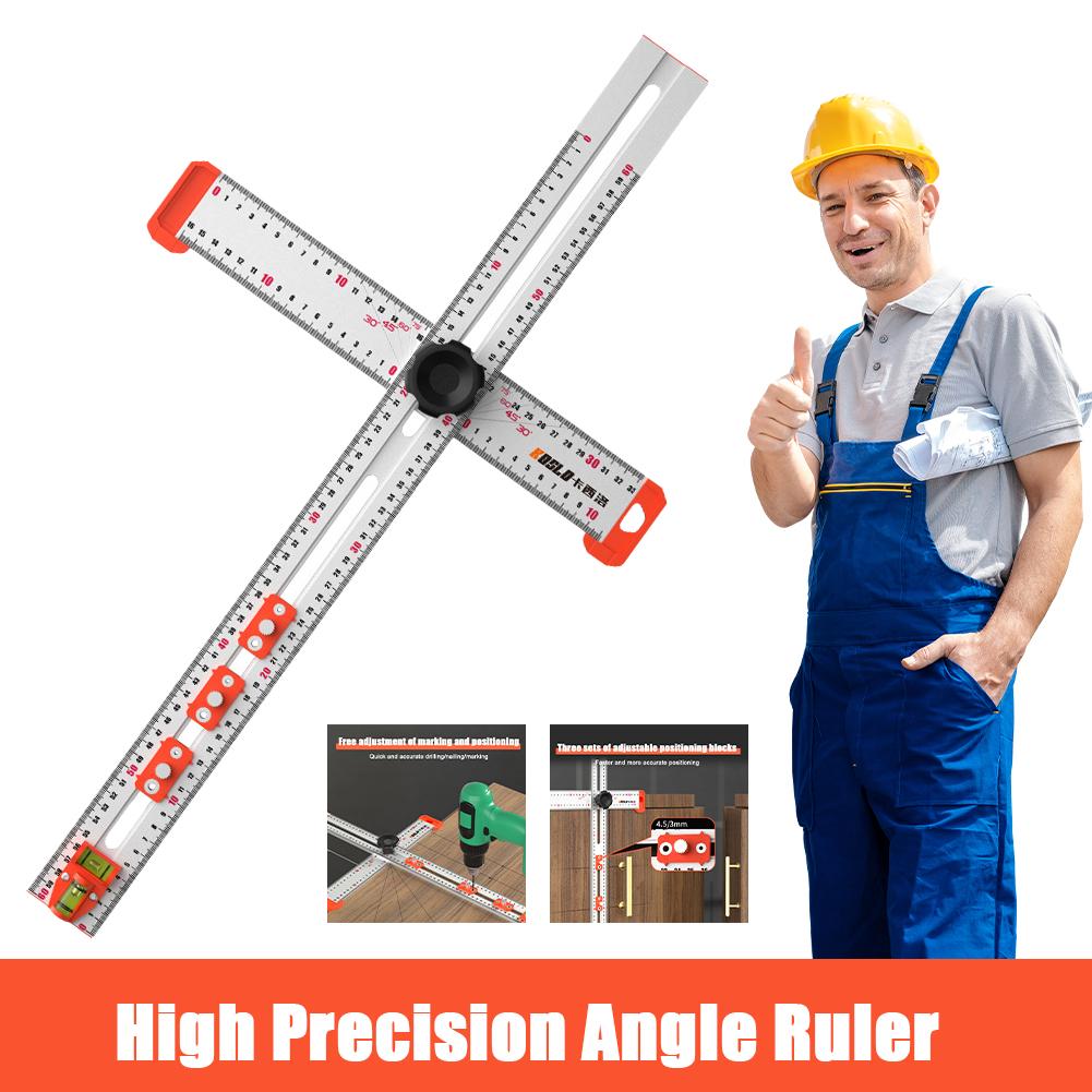 60CM High Precision Angle Ruler Woodworking Scribe Ruler T-type Gauge Tools Crossed-Cut Drawing O9K9
