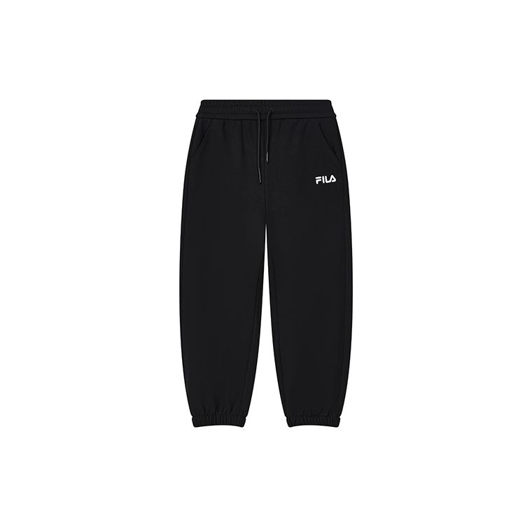 Fila Свободные Простые С манжетами Вязаные Однотонные Повседневные Длинные брюки Женские низы Черный F51W249699F-BK