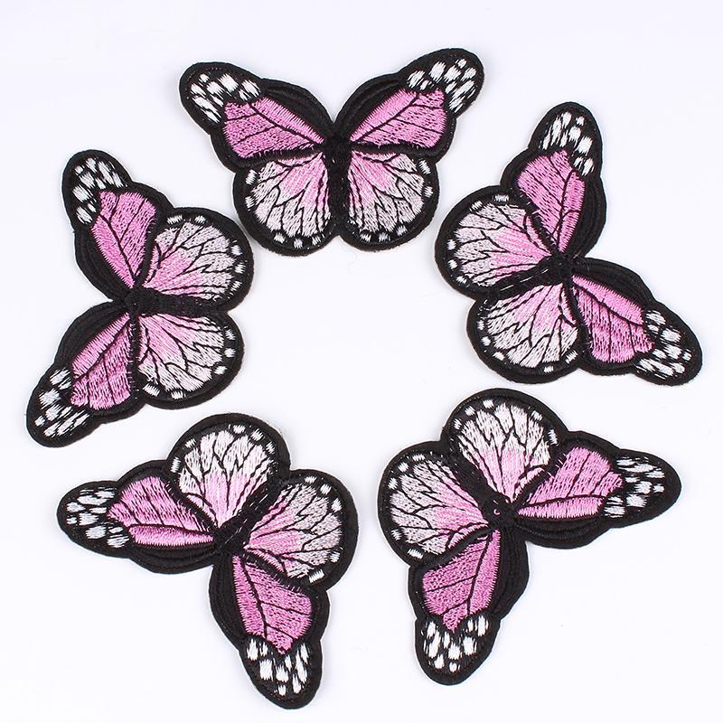 Аппликации для обуви, шляпы,пальто вышитая бабочка 5 штук