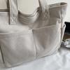Lightweight Large Capacity Commuter Tote Bag Solid Color Shoulder Bag
