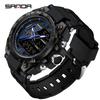 Sanda Men's Large Dial Multifunctional Waterproof Sports Watch with Alarm