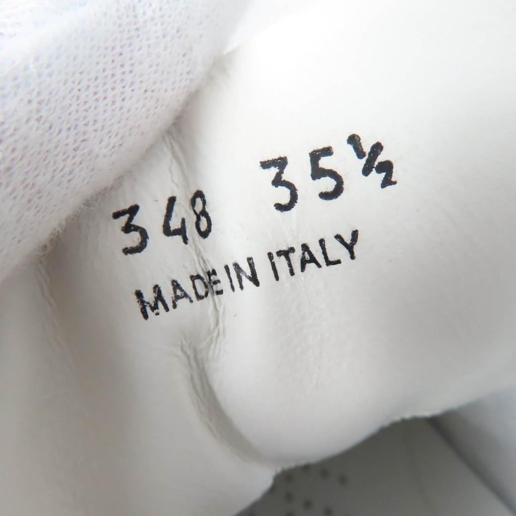 Excellent PRADA sneakers Triangle logo with crystal white leather Women 35.5 Used