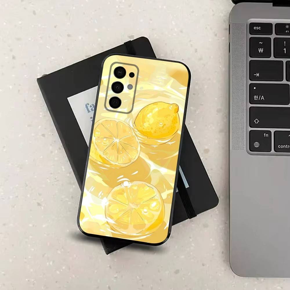 Фрукты лимон Картина Чехол для телефона Для Samsung Galaxy A73,31,32,72,41,J7,8,9,53,52,71,22,Note Мягкий Черный Силиконовый Чехол