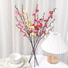53cm Pink Artificial Plum Blossom Flower Bouquet Silk Peach Flower Fake Plant Arrangement for DIY Garden Home Wedding Party Deco