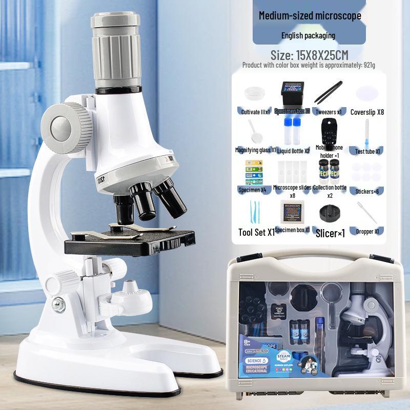 1200x Microscope Set for Kids - Portable Science Experiment Kit for Elementary Students