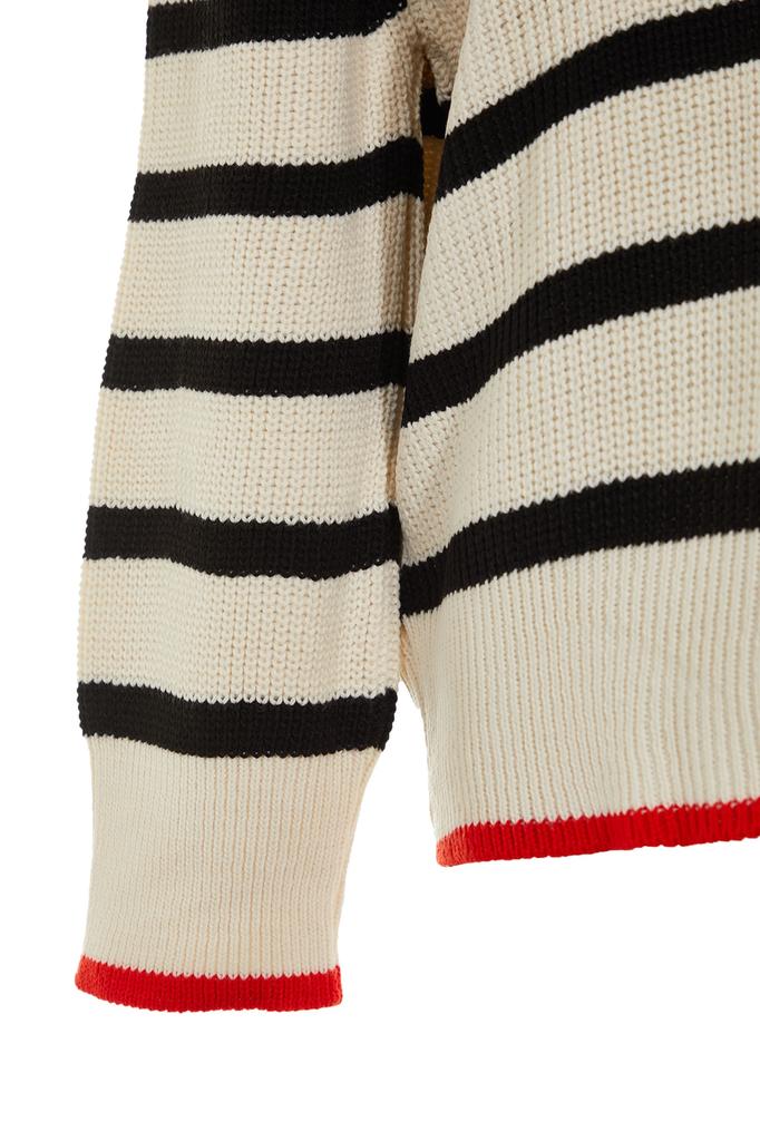 Женский модный новый свитер, черный вязаный свитер в полоску с широким узором