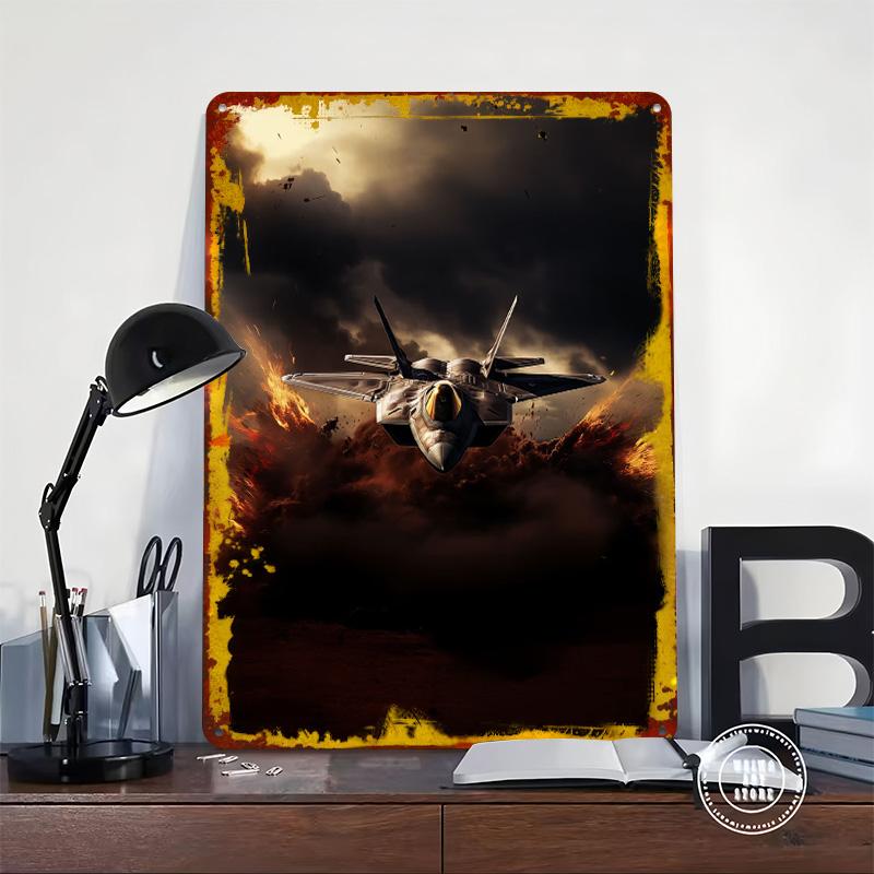 F22 Raptor V12 Жестяной Плакат Индивидуальное Настенное Искусство Винтажные Ретро Металлические Знаки для Украшения Гаража Комнаты Предметы Роскошного Декора Дома