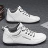 Mens Fashion Casual Lace Up Non Slip Leather Work Board Shoes
