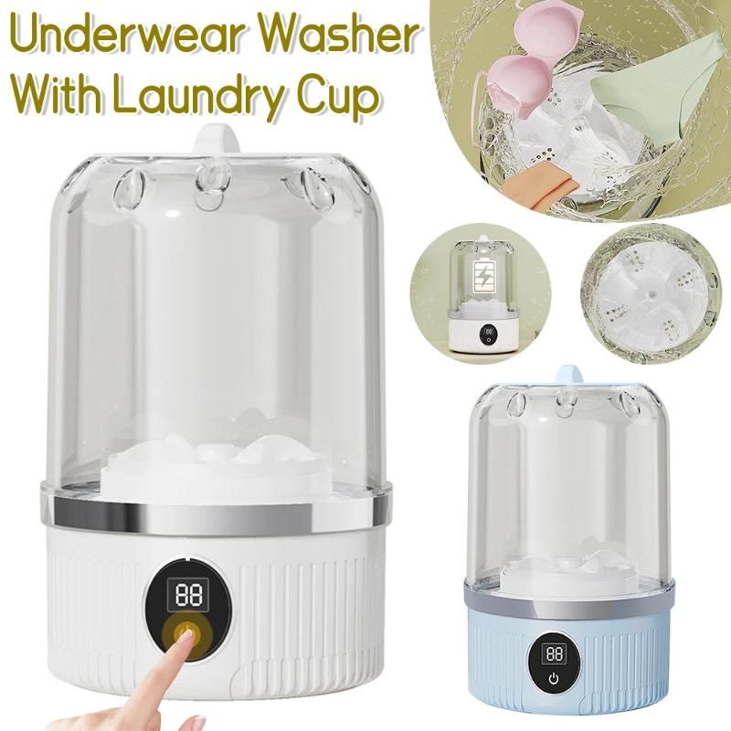 1L Underwear Washer With Laundry Cup Smart Wireless Socks Washing Machine Bra Underwear Socks Dehydratable Laundry Bucket
