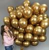 Gold chrome balloons birthday decoration set of 100 large metallic pieces