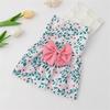 Cute Bow Pet Cat Dress Skirt Summer Flower Print Dog Dresses for Small Dogs Poodle Puppy mascotas Clothes vestidos para perritas