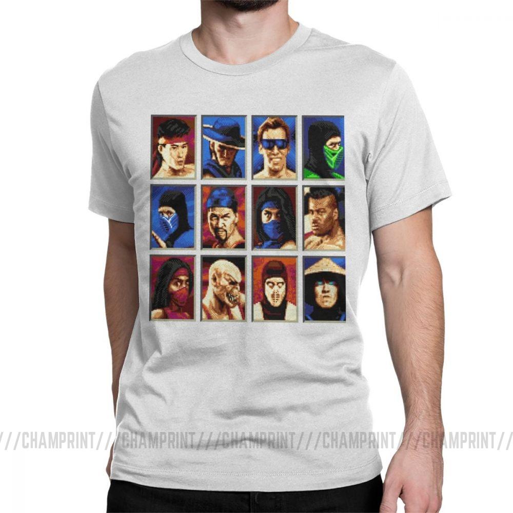 Vintage Mortal Kombat Ii Tees Genesis Character Select 16 Bit T Shirt Retro Gamer Collage T