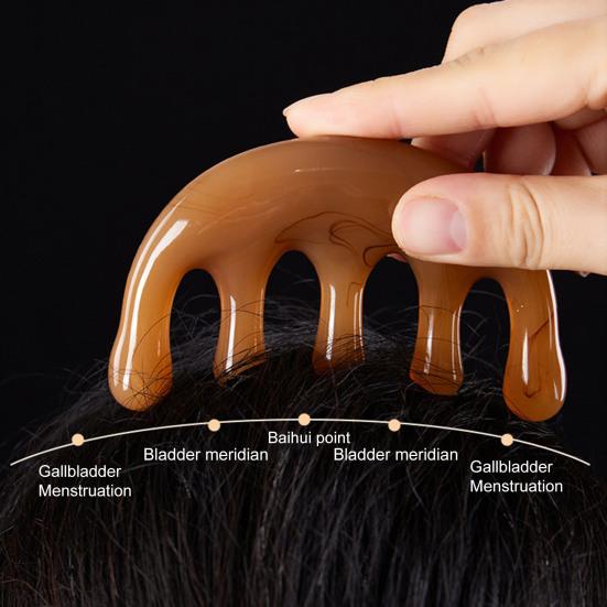 5-зубый портативный удобный экологически чистый инструмент для выемки меридианов из смолы, массажный инструмент для меридианов, красота