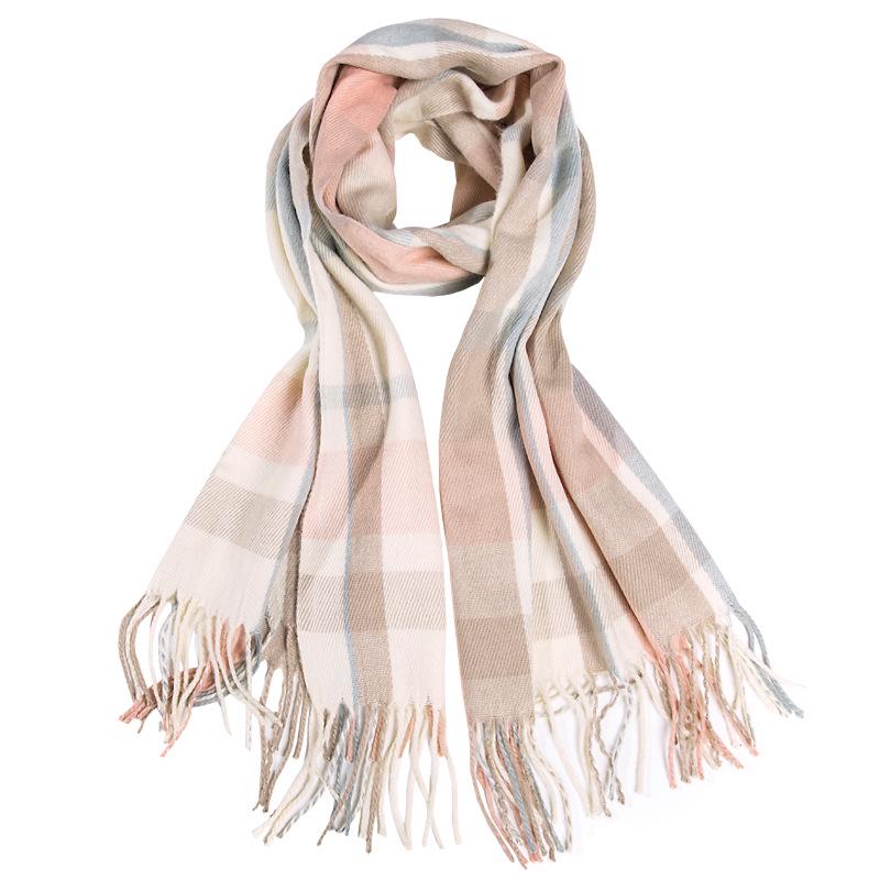 Новый клетчатый шарф в корейском стиле: Теплая, Утолщенная Осенне-Зимняя Шаль для Женщин и Студентов - Милый Утеплитель для Шеи в Стиле Интернет-Знаменитости