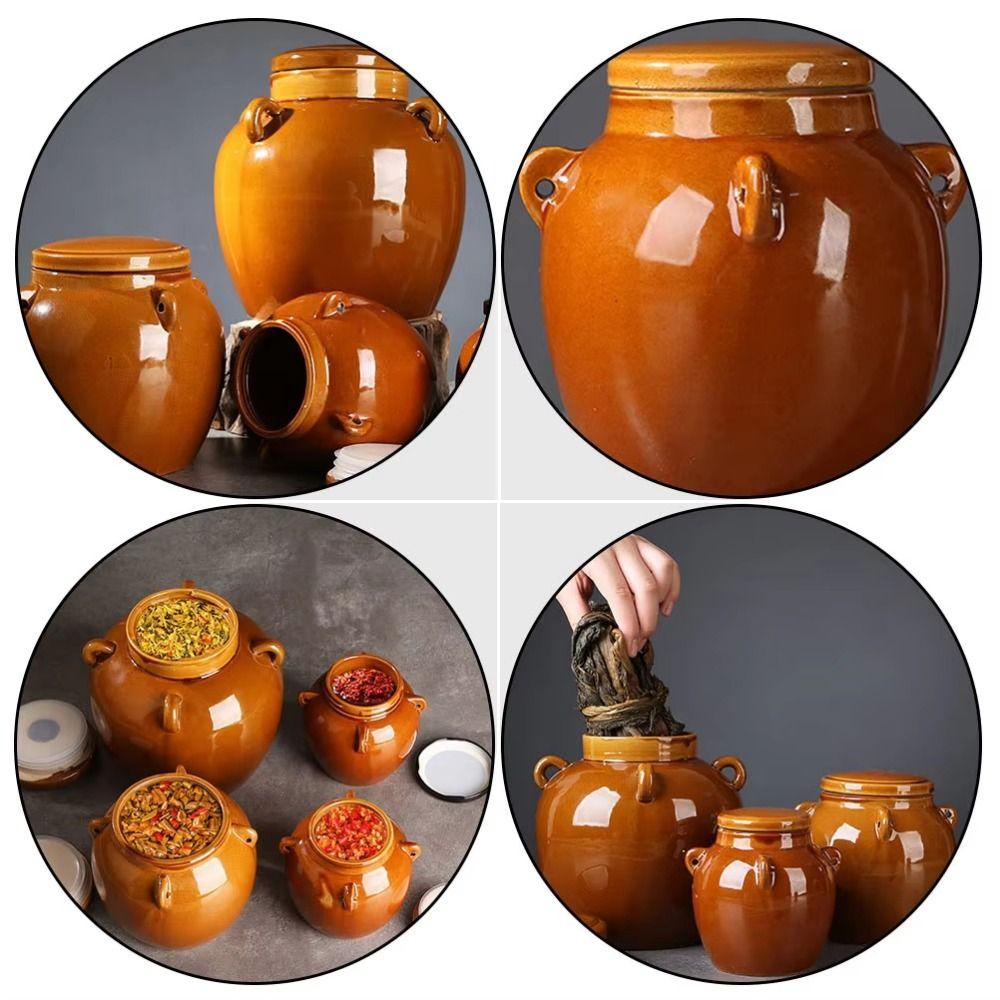 Large Capacity Kimchi Pickling Pot Ceramic /Mason Lid Pickels Making Containers  Onions