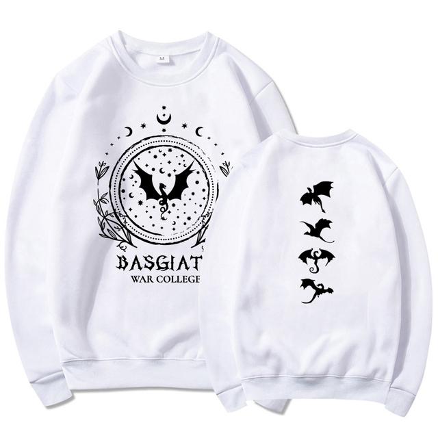 Толстовка для колледжа Basgiath, толстовки с четвертым крылом, женская толстовка с длинными рукавами и круглым вырезом, винтажный пуловер, книжная толстовка