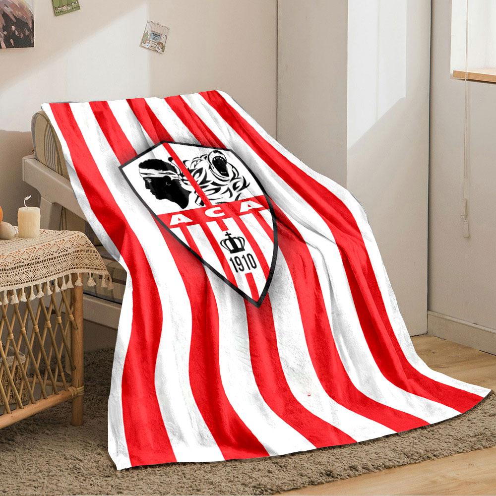 Red and White Striped ACA Shield for all seasons blanket lunch break throw gift