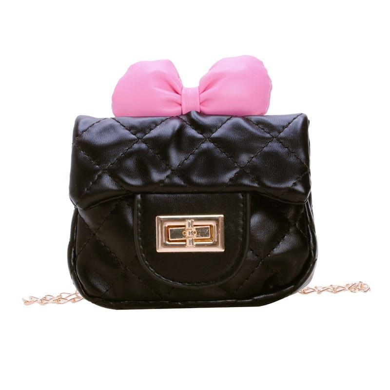 Solid Bow Color Unisex Crossbody Bag Butterfly Decoration Breathable Kids Fabric