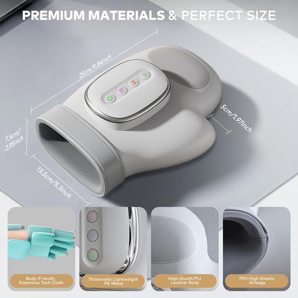 Массажер для рук с подогревом и компрессией - 3D подушка безопасности, для офиса/геймеров/восстановления