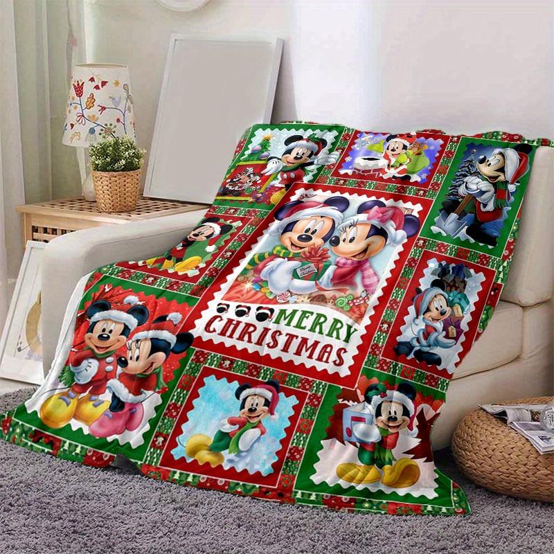 1pc. Christmas Mickey Mouse Cartoon Blanket, Festive Home Decor for All Seasons, Perfect Gift,Soft Flannel Throw Blanket, Living Room, Trave