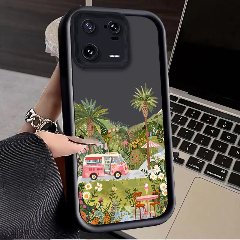 Чехол-футляр 'Цветочный десертный грузовичок' для Xiaomi Mi 15 14 14T 13 13T 12 11 11T Lite POCO X7 X6 5G X5 X3 NFC F6 F5 M7 M6 Pro 4G Cover Funda