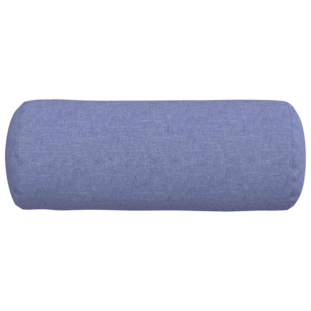Bolster Cushions 2 pcs Denim Blue Ø 15 x 40 cm Fabric