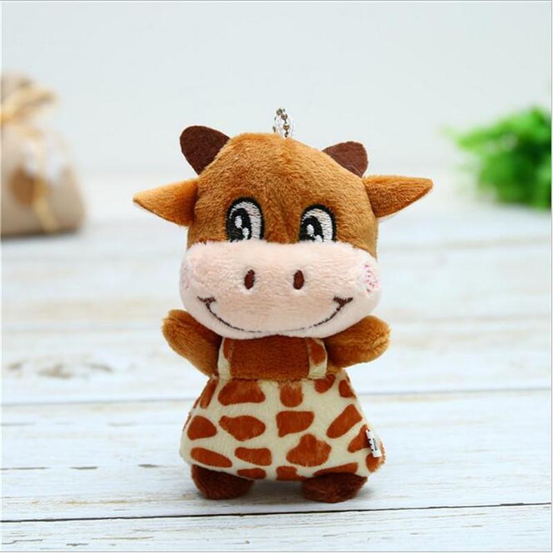 Ремешок корова плюшевые игрушки золотой брелок кукла теленок для девочек животные мягкие игрушки кулон свадебный подарок сувениры 12 см