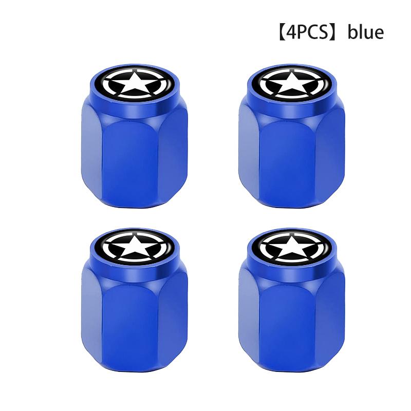 For Jeep 4PCS Car Logo Metal Wheel Tire Valve cover Cap Auto Styling Accessories Cherokee Patriot Liberty Wrangler JK JL