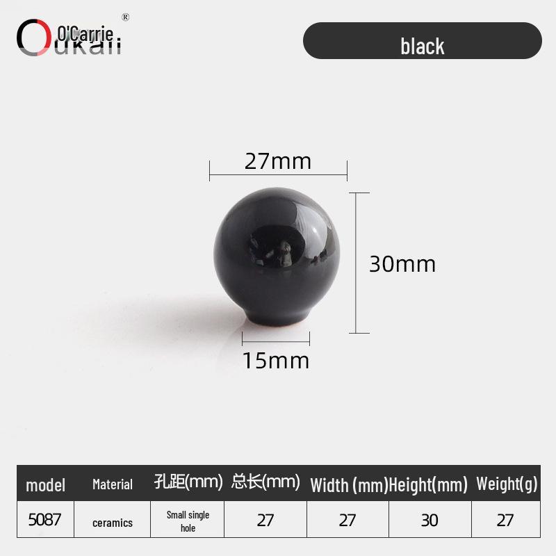 Красочная керамическая ручка для шкафов и ящиков - Круглая, одно отверстие