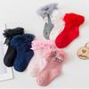 Girls Princess Tutu Socks Baby Knee Bellow Sock Ruffles Cotton Kids Ankle Socks Pography Silk Ribbon Bowknot Lace Sock