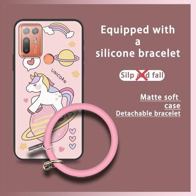 Молодежный мультяшный чехол для телефона для HTC Desire 20 Plus/D20+ Мягкий чехол Грязеотталкивающий Милый Личность Браслет Однотонный Кольцо